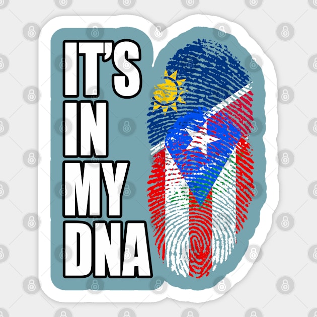 Puerto Rican And Namibian Mix DNA Flag Heritage Sticker by Just Rep It!!